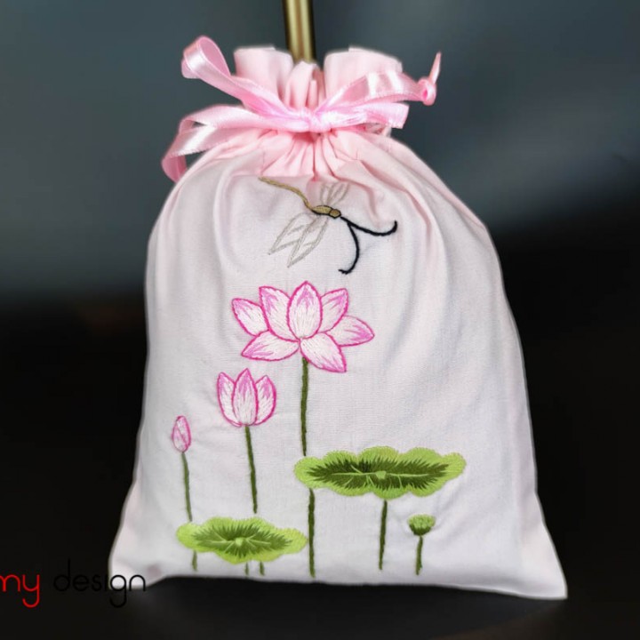  Dried flower embroidered bag medium size